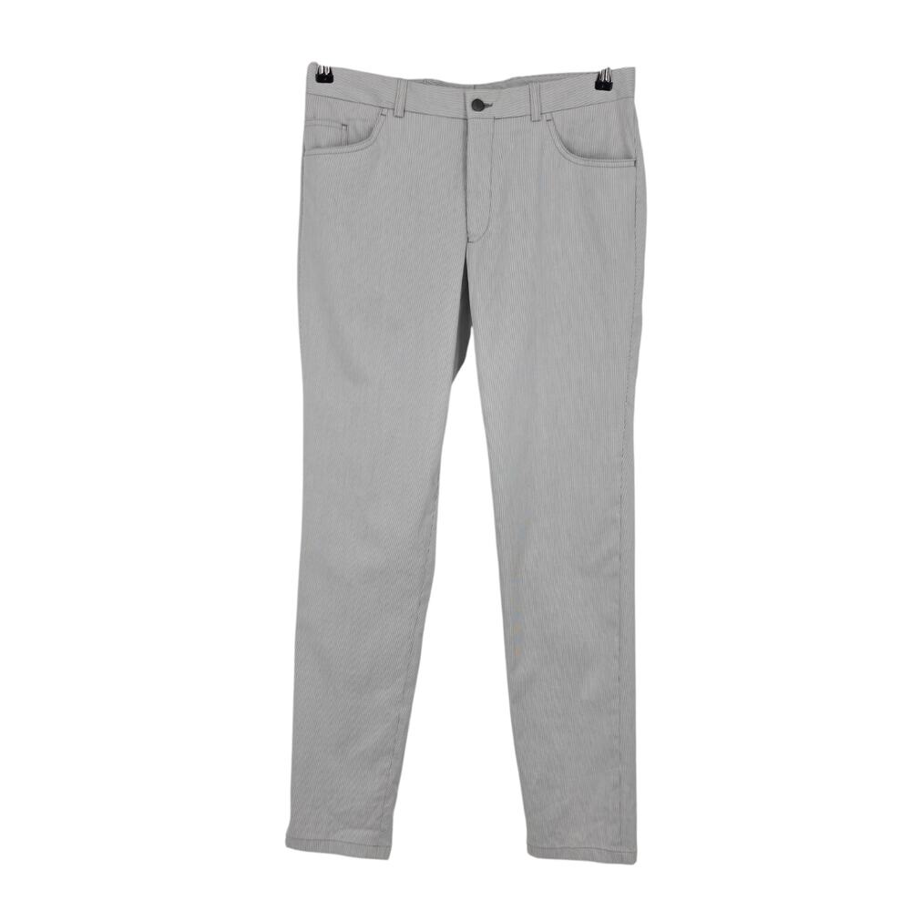 Jack Victor Light Gray Sage Five-Pocket Tapered Leg Cotton Stretch Pants Size 34